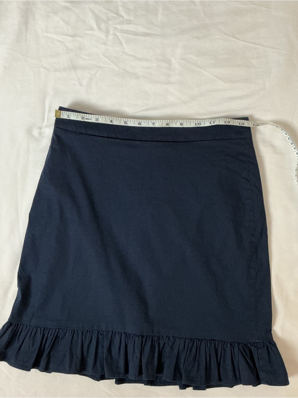 J. Crew Navy Ruffle Hem Mini Skirt - Picture 6 of 7